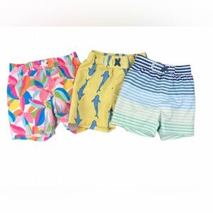 RUGGED BUTTS Boys Bundle of 3 Lined Swim Trunks - 3T